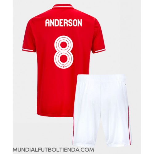 Camiseta Nottingham Forest Elliot Anderson #8 Primera Equipación Replica 2025-26 para niños mangas cortas (+ Pantalones cortos)